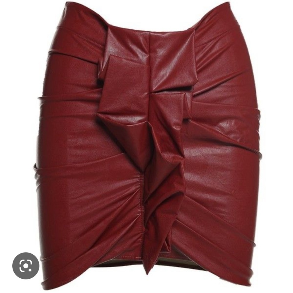 Isabel Marant Etoile - Faux Leather Mini Skirt with gathering, FR38/US28 - Picture 5 of 5
